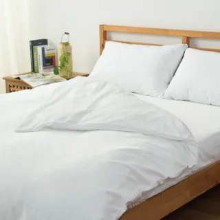 【Beauty Style】台灣製 100%純棉白色雙人薄被套-180x210cm(五星飯店專用/旅行趣)