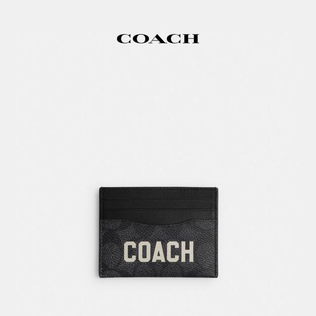【COACH】蔻馳官方直營 經典Logo COACH圖案卡夾-彩炭灰色(CP276)