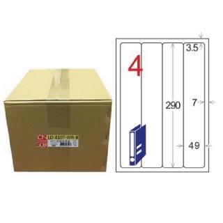 【龍德】LONGDER三用電腦標籤A4 4格 圓角 49*290mm 可再貼1000張/箱 LD-8107-WR-B(適用雷射、噴墨、影印)