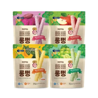 【韓國 BEBECOOK 寶膳】嬰幼兒初食綿綿貝貝棒 4入組(紫番薯、蘋果、南瓜、青葡萄)