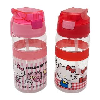 【SANRIO 三麗鷗】Hello kitty大口直飲手提水壺550ml(紅+粉各1)