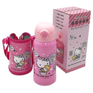 【SANRIO 三麗鷗】Hello kitty吸管不鏽鋼保溫水壺500ml(臺灣正版授權)