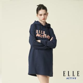 【ELLE ACTIVE】女款 保暖長版連帽上衣/洋裝-深藍色(EA24A2W2601#39)