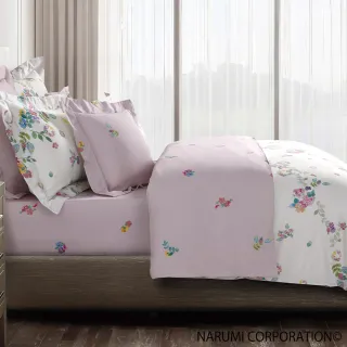 【Tonia Nicole 東妮寢飾】Narumi聯名款-100%高紗支長纖細棉印花被套床包組-少女的花束(特大)