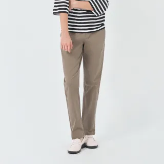 【GIORDANO 佐丹奴】女裝鬆緊腰修身卡其褲(22 綠卡其色)