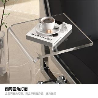 【LEZUN 樂尊】透明簡約亞克力茶几臥室沙發邊櫃(30*30*60cm)