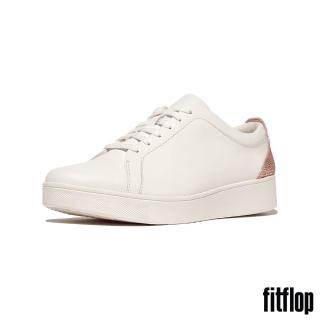 【FitFlop】RALLY 水鑽後跟皮革休閒鞋-女(都會白/柔粉色)