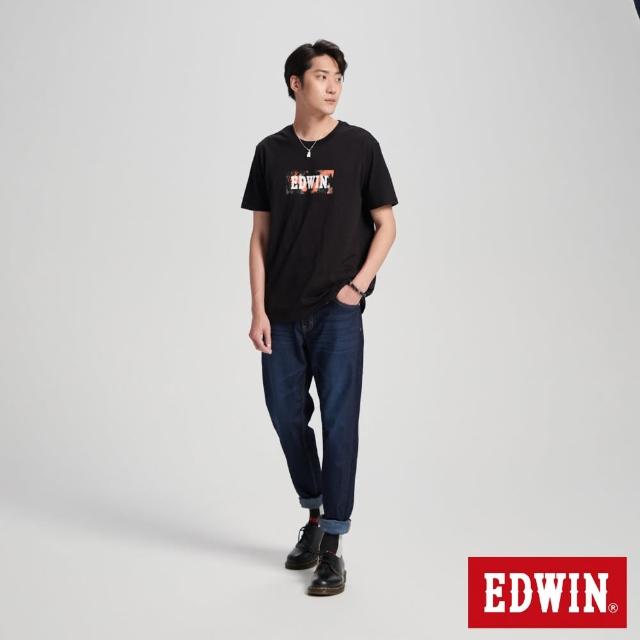 【EDWIN】男裝 噴漆印花短袖T恤(黑色)