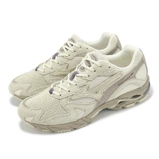 【MIZUNO 美津濃】休閒鞋 Wave Rider 10 男鞋 米白 棕 波浪片 拼接 復古跑鞋 美津濃(D1GA2470-01)
