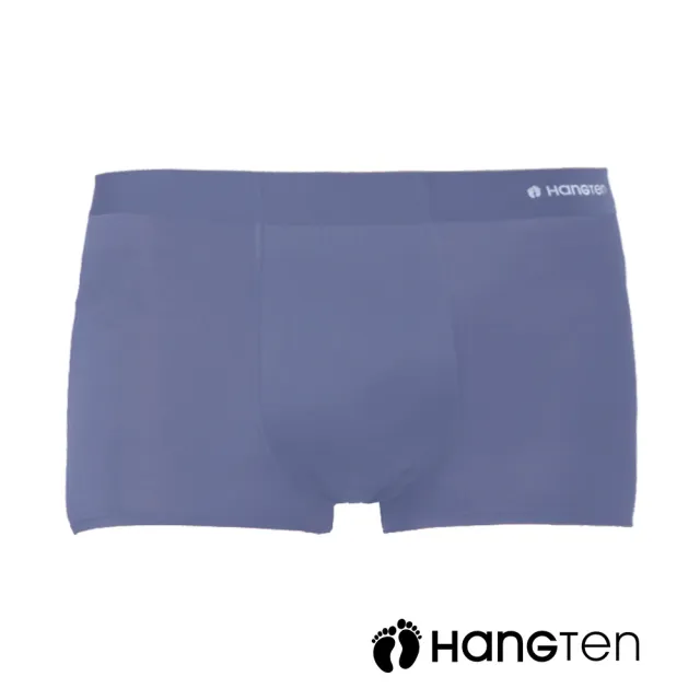 【Hang Ten】二入組冰絲裸感石墨烯平口褲盒裝_丈青+淺藍_HT-C12019(男內褲)