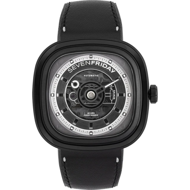 SEVENFRIDAY T1/04 限定發行版超酷黑 T系列機械錶-45mm