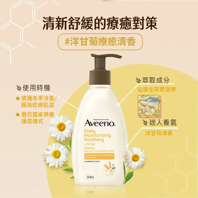 【Aveeno 艾惟諾】長效鎖水保濕乳_6款任選2入組(燕麥/活力/薰衣草/洋甘菊/水感/蜂蜜杏桃)