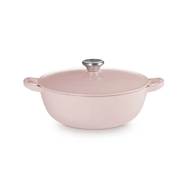 【Le Creuset】琺瑯鑄鐵鍋媽咪鍋 24cm(藍鈴紫/雪紡粉 2色選1)