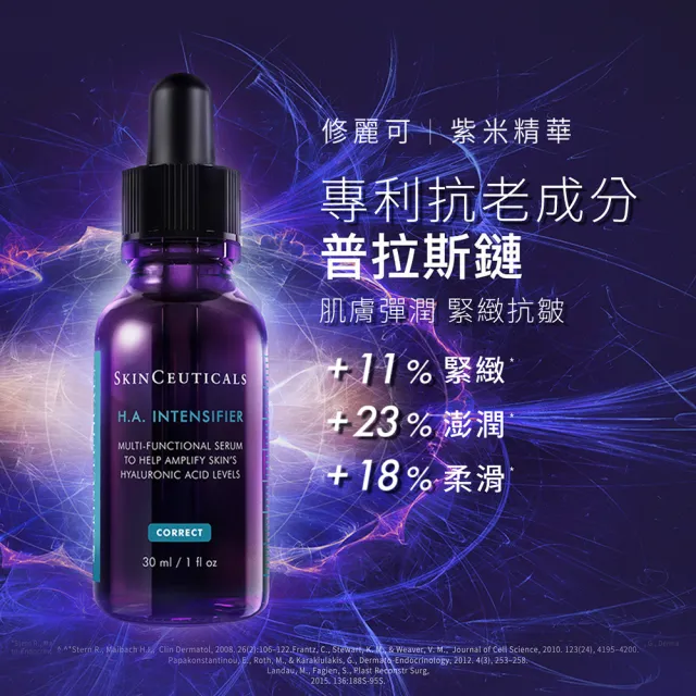 【Skin Ceuticals 修麗可】頂級抗氧撫紋★HA塑顏抗皺彈力紫米精華 30ml+AGE普拉斯鏈活膚緊緻霜48ml(禮盒組)