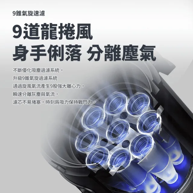 【TECO 東元】綠光顯塵無線吸塵器XJ2501CB(23Kpa/九錐氣旋/HEPA過濾/絨毛電動滾刷/momo獨家)