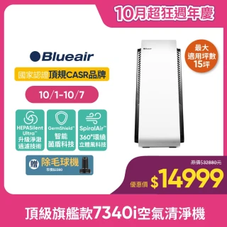 【瑞典Blueair】旗艦款 全天候除菌 7340i 空氣清淨機15坪(7332371000)