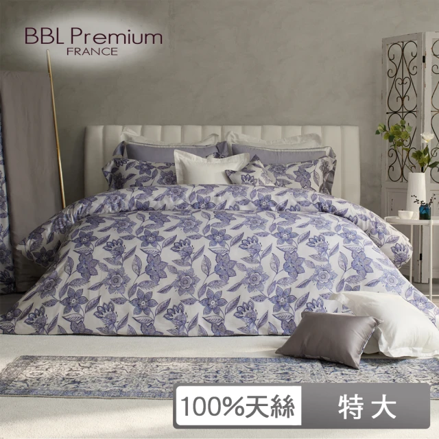 BBL Premium 100%天絲印花床包被套組-曼菲斯莊園-忘憂草(特大)