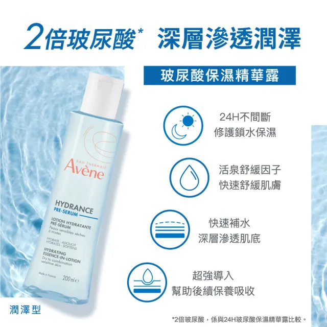 【Avene 雅漾官方直營】玻尿酸保濕精華露200ml 2入組(潤澤型化妝水/乾肌推薦)