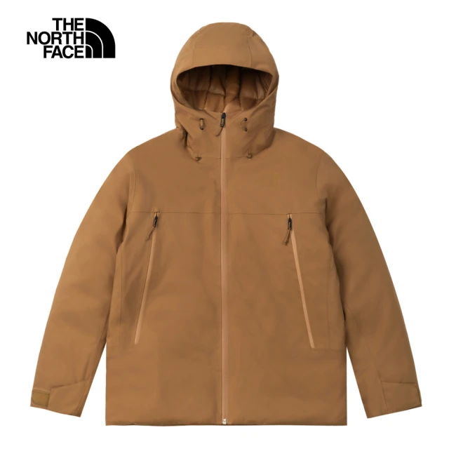 The North Face 北面男款棕色DryVent防水透氣連帽羽絨外套｜83UM173(600蓬鬆度)