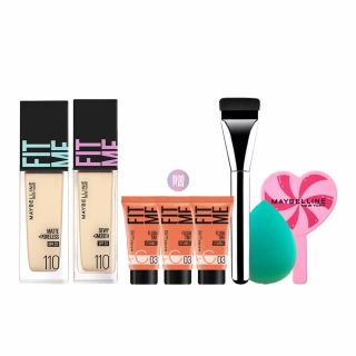 【MAYBELLINE 媚比琳】FIT ME 反孔特霧/水光粉底液全新升級PRO版30ml 2入組