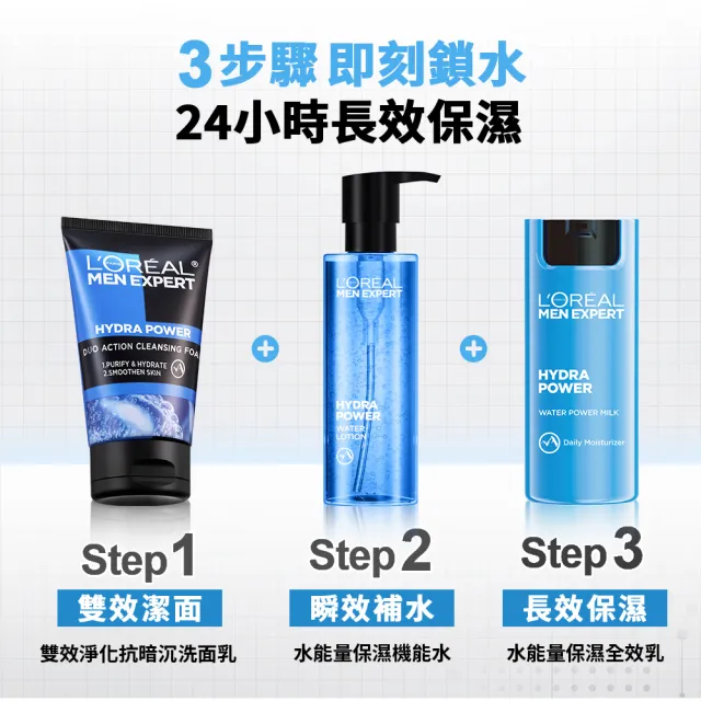 【LOREAL Paris 巴黎萊雅】男士水能量保濕全效乳50ml_2入組