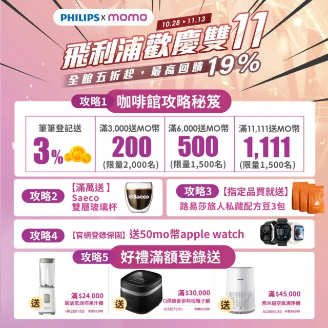 【Philips 飛利浦 LatteGo 全自動義式咖啡機(EP5447/84香檳金)】+ 小白健康氣炸鍋4.1L(HD9252)