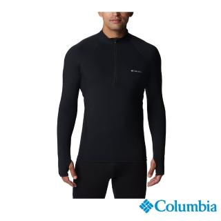 【Columbia 哥倫比亞】男款-保暖快排半開襟內著上衣-黑色(UAM63300BK/IF)