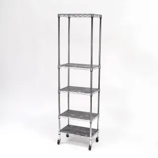 【Steel Tycoon 鋼鐵力士】六層雙重防護型鐵架 附木層板+輪組 28x43x180cm(層架.置物架.波浪架)