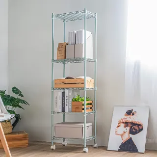 【Steel Tycoon 鋼鐵力士】六層多色鐵架 附木層板+輪組 4色 28x43x180cm(層架.置物架.莫蘭迪.消光黑)