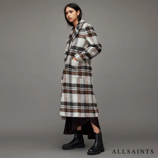 【ALLSAINTS】ESME 格紋大衣 WO015X(寬鬆版型)