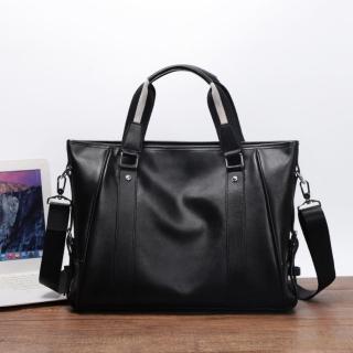 【巴黎精品】現貨+預購 真皮公事包手提包真皮革手拿包側背包(牛皮休閒15.6吋筆電包男包包a1hi16)