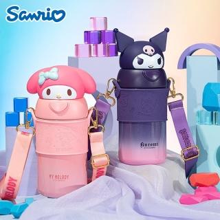 【SANRIO 三麗鷗】三麗鷗公仔主題杯套316不鏽鋼吸管保溫杯560ml(大耳狗/美樂蒂/酷洛米/帕恰狗/凱蒂貓)