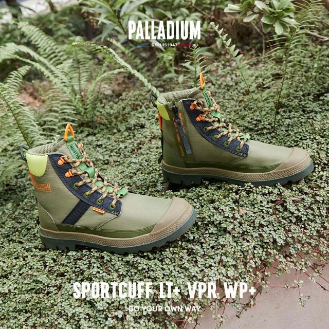 【Palladium】SPORTCUFF LT+ VPR WP+橘標輕量防水靴/防水鞋/休閒鞋-男鞋/女鞋-軍綠(74068-376-M)