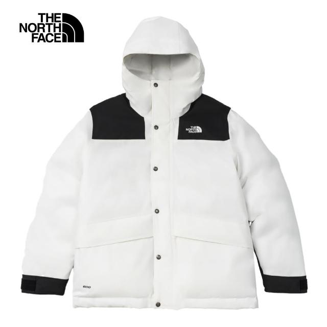 【The North Face】北面男款黑白拼接DryVent防水透氣連帽羽絨外套｜89Z0LA9