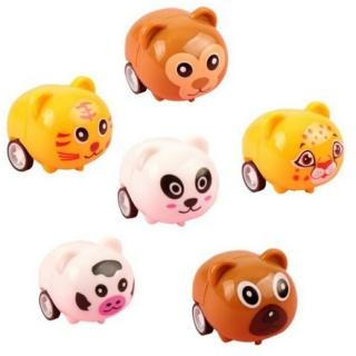 【Ainmax 艾買氏】桌上道具擺飾配件(不用安裝電池 可愛動物迴力車)