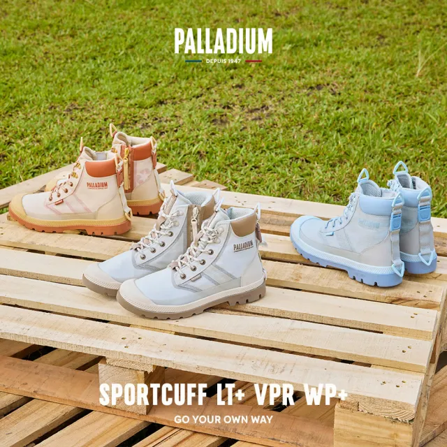 【Palladium】SPORTCUFF LT+ VPR WP+橘標輕量防水靴/防水鞋/休閒鞋-男鞋/女鞋冰河灰/淺藍(74068-090-M)