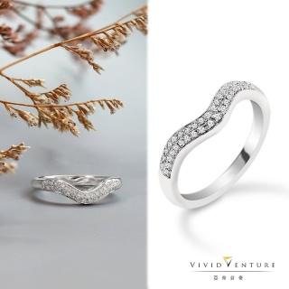 【Vividventure 亞帝芬奇】13分 天然鑽石 線戒 戒指 笑顏(白K金臺)
