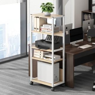 【MINE 家居】多功能辦公附輪置物架 多層收納主機架 五層款 51x30x136cm(多層置物架 主機架 辦公室推車)