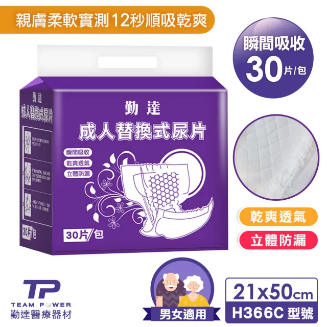 【勤達】瞬吸乾爽防漏成人大尿片-30片/包(減少成人老人尿褲使用量)