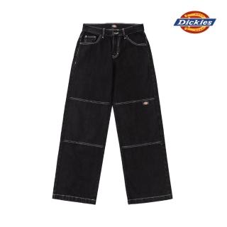 【Dickies】男款黑丹寧純棉多口袋雙膝設計寬鬆長褲｜DK011801G29