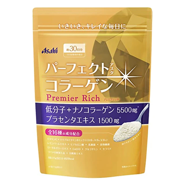 ASAHI 朝日 神經醯胺膠原蛋白+玻尿酸Q10粉 黃金尊爵(228g/包)