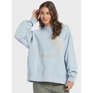 【ROXY】女款- UNTIL DAYLIGHT CREW寬版長袖大學T-淺藍色(ARJFT04180-61)