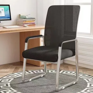 【E家工廠】超耐重辦公椅 會議椅  靠背椅子 網椅弓形椅子透氣網面電腦椅 扶手椅 書桌椅(173-HB辦公椅)