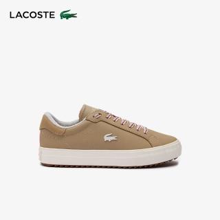 【LACOSTE】女鞋-Powercourt皮革戶外運動休閒鞋(咖啡色)