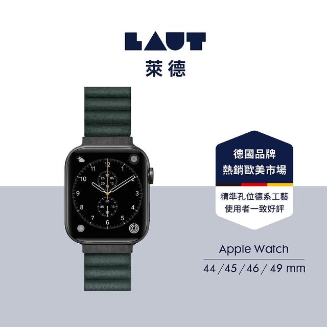 【LAUT 萊德】Apple Watch 42/44/45/46/49mm 磁吸時尚錶帶-松木綠(手錶帶)