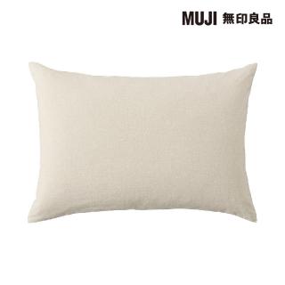 【MUJI 無印良品】柔舒水洗棉枕套/43/淺米 45*88cm 圓柱形