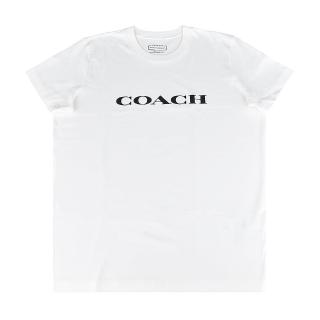 【COACH】COACH字母LOGO純棉短袖T恤(女款/白)