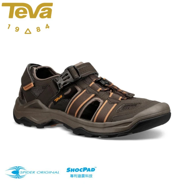 TEVA 男 Omnium 2護趾涼鞋《橄欖綠》TV1019180BLKO/休閒涼鞋/運動涼鞋/溯溪鞋/護趾鞋(悠遊山水+)