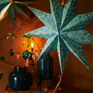 【PIP STUDIO】Winter Wonderland 綠紙星星線條60cm(聖誕/居家裝飾/擺飾品)