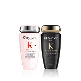 【KERASTASE 巴黎卡詩】髮浴250ml二入組(黑鑽極萃逆時+粉漾芯生)